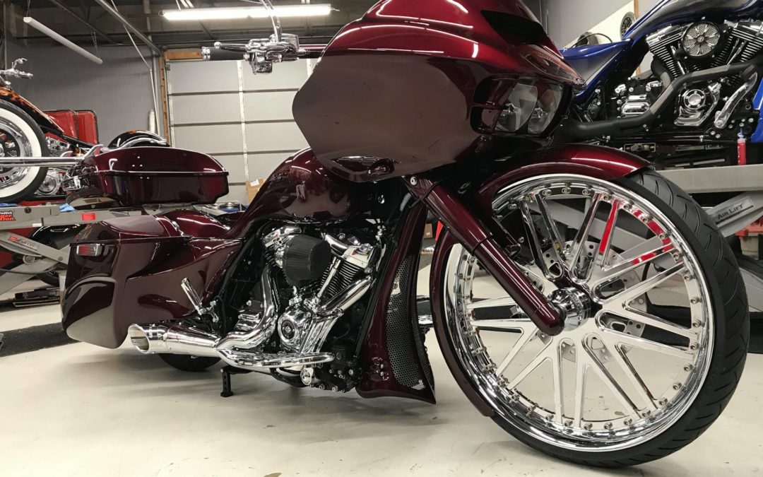 26" Harley motorcycle front wheel install DIY